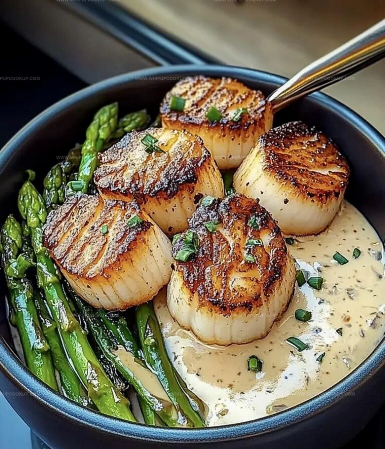 Seared Scallop Bowls with Asparagus & Creamy Sauce Recipe