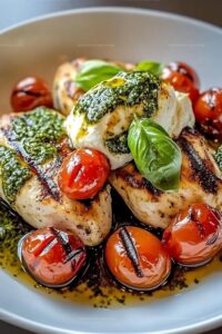 Grilled Chicken with Cherry Tomatoes & Burrata Recipe