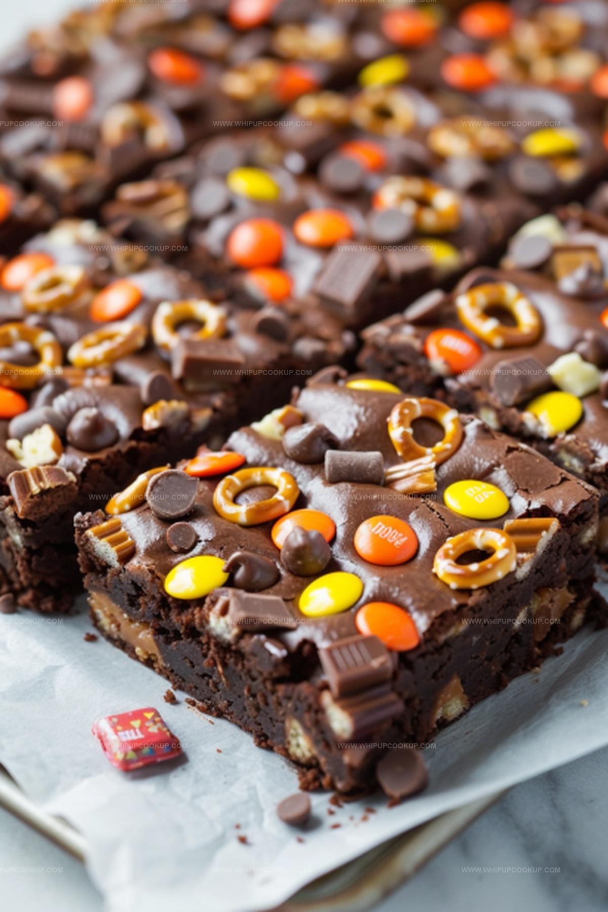 Candy Bar Pretzel Brownies Recipe