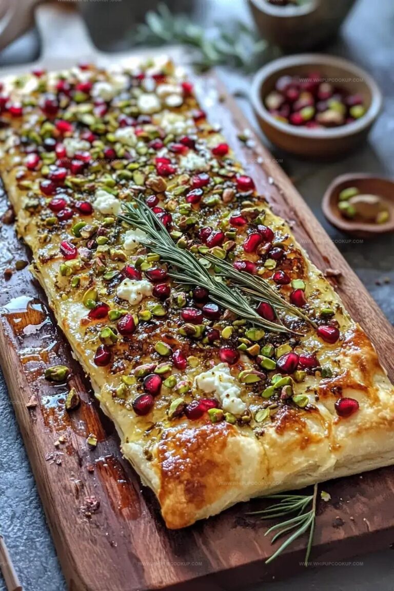 Pomegranate & Pistachio Holiday Flatbread With Rosemary Honey Drizzle Recipe