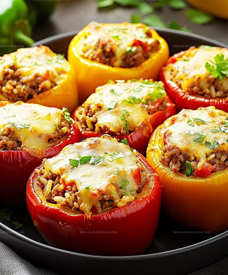 Easy Stuffed Bell Peppers With Ground Beef And Brown Rice Recipe