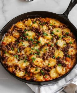 Loaded Ground Beef And Potatoes Skillet Recipe