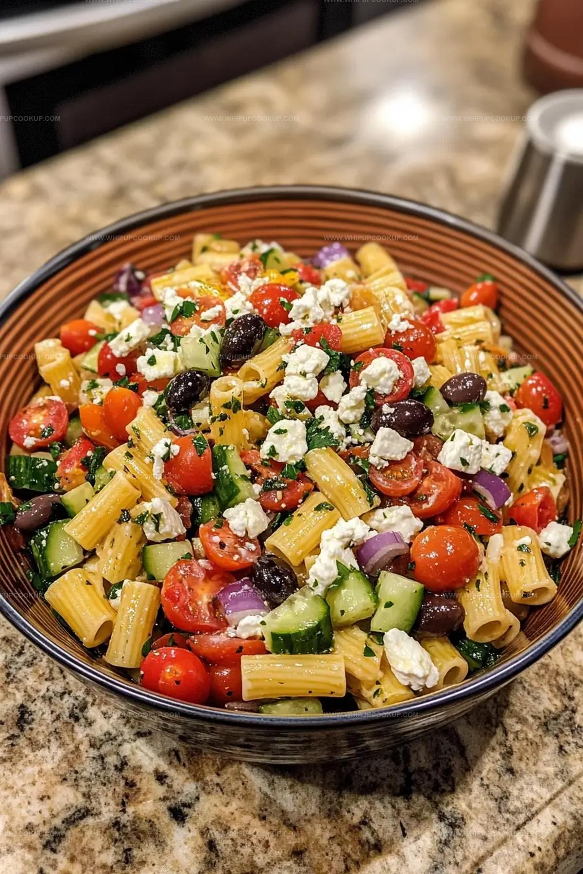 Greek Rigatoni Pasta Salad Recipe