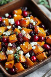 Crispy Honey-Roasted Butternut With Cranberries, Feta & Pumpkin Seeds Recipe