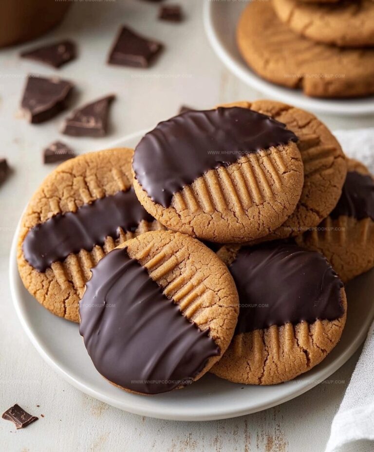 Chocolate-dipped Peanut Butter Cookies Recipe