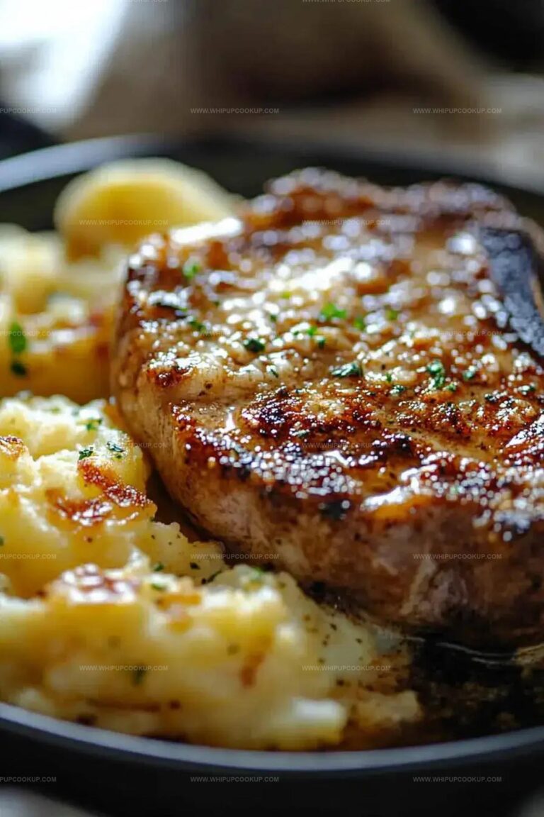 Juicy Garlic Parmesan Pork Chops With Creamy Cheesy Scalloped Potatoes Recipe
