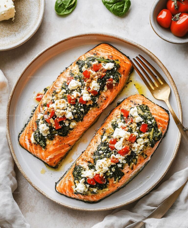 Stuffed Salmon With Spinach & Feta Recipe