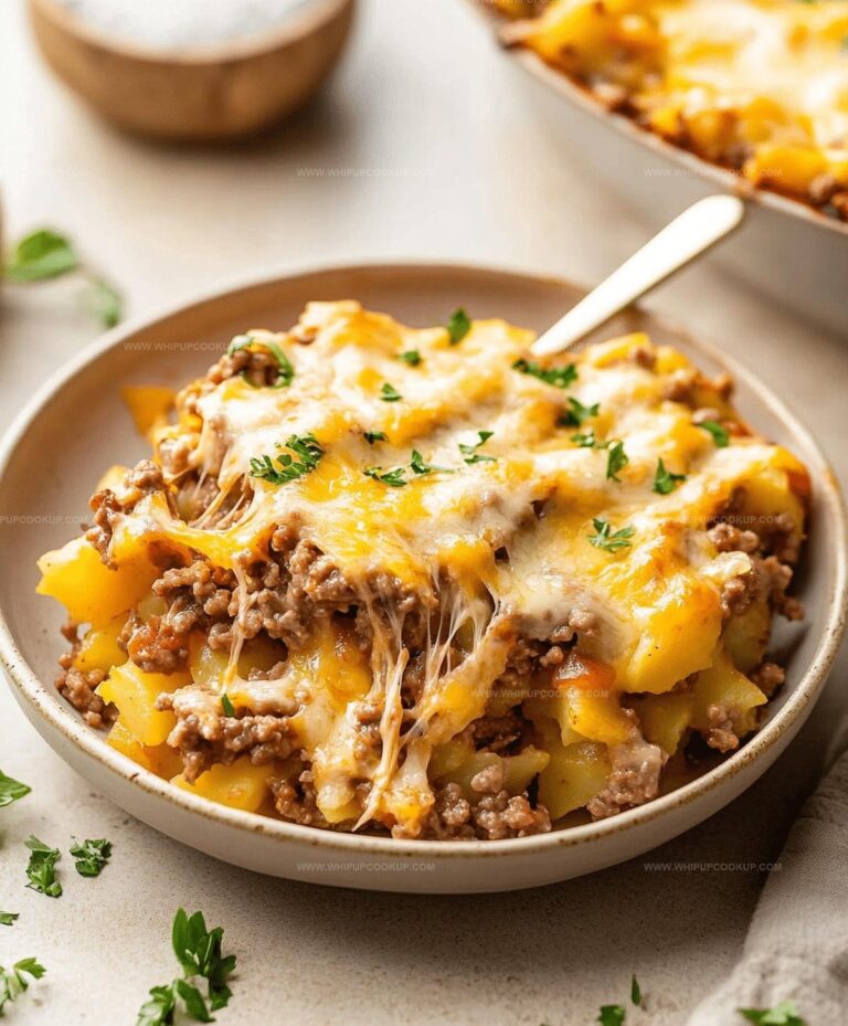 Cheesy Hamburger Potato Casserole Recipe