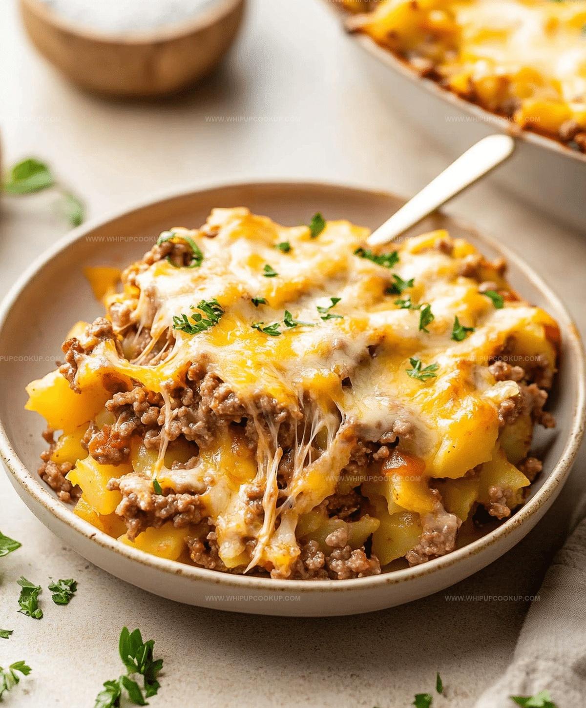 Cheesy Hamburger Potato Casserole Recipe