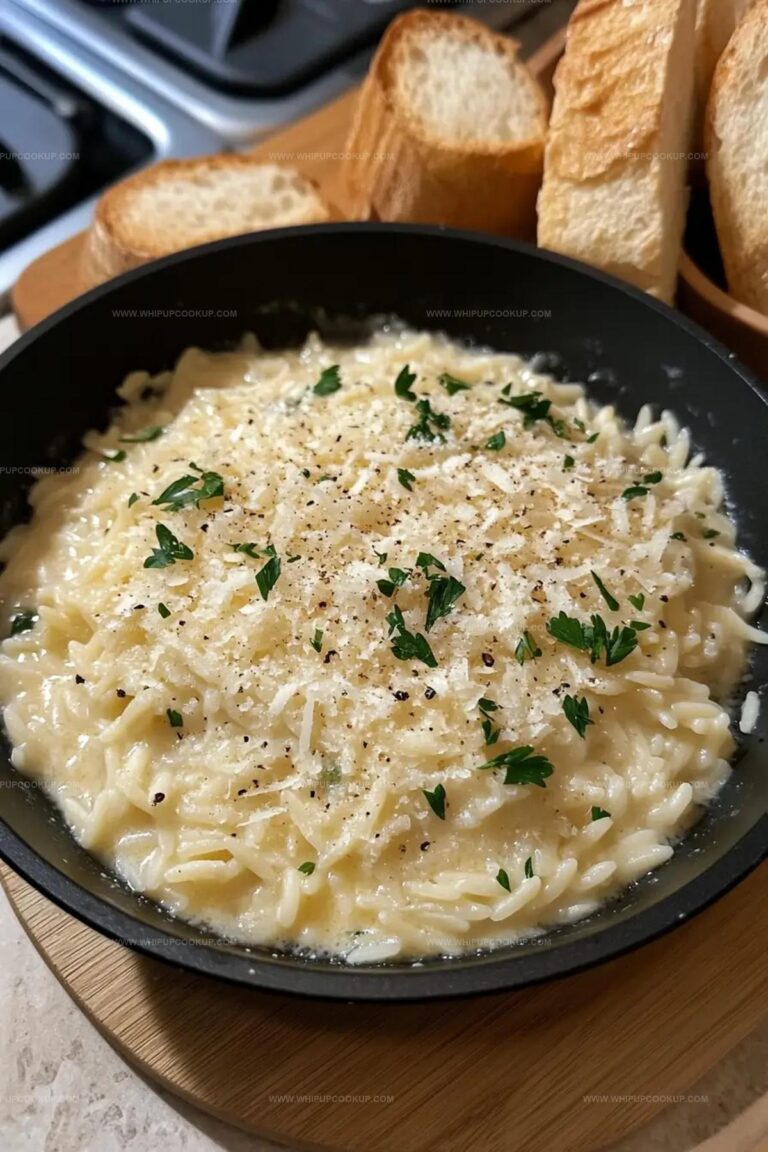 Creamy Garlic Parmesan Orzo Recipe