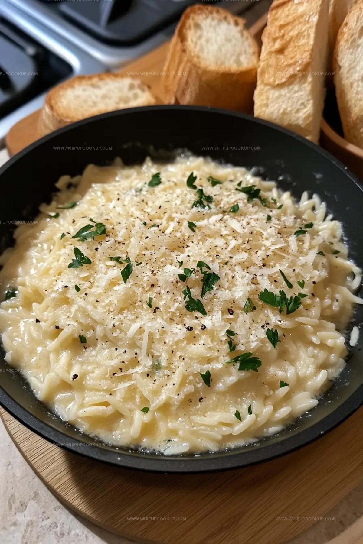 Creamy Garlic Parmesan Orzo Recipe