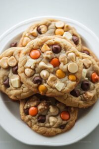 White Chocolate Reeses Pieces Peanut Butter Chip Cookies Recipe