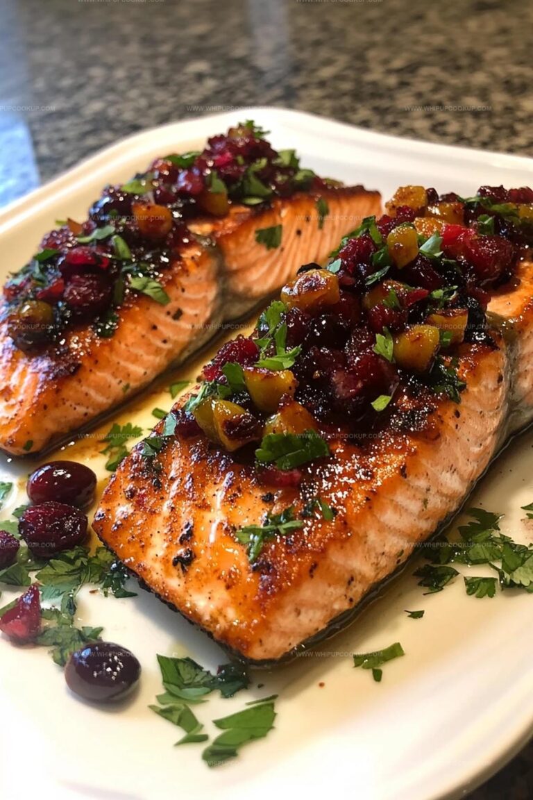 Baked Salmon With Cranberry Salsa And Pecans Recipe