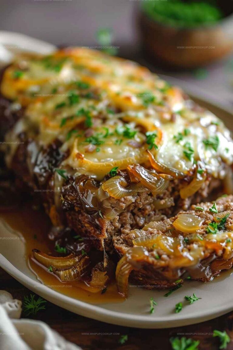 Crockpot French Onion Meatloaf With Melted Swiss Cheese Recipe