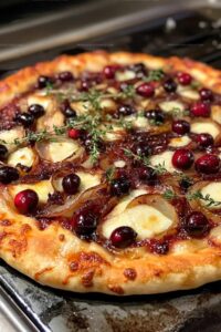 Cranberry & Brie Pizza With Caramelized Onions Recipe