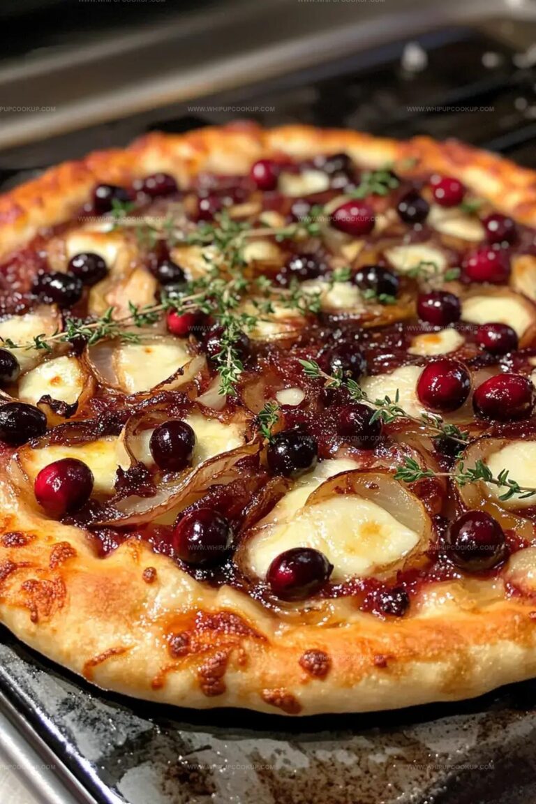 Cranberry & Brie Pizza With Caramelized Onions Recipe