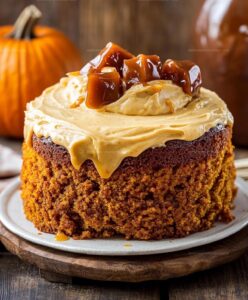 Pumpkin Cake With Caramel Cream Cheese Frosting Recipe