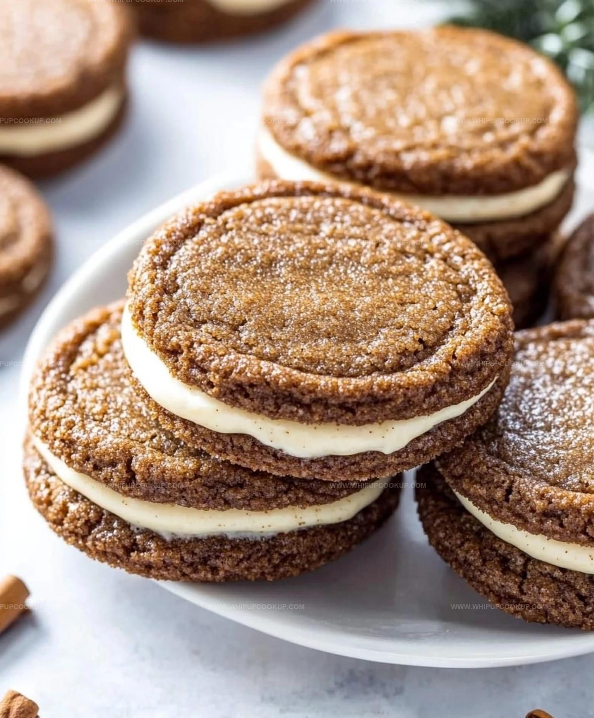 Ginger Molasses Sandwich Cookies With Eggnog Frosting Recipe