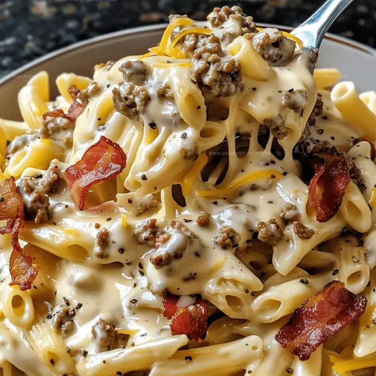 Loaded Bacon Cheeseburger Alfredo Pasta Recipe