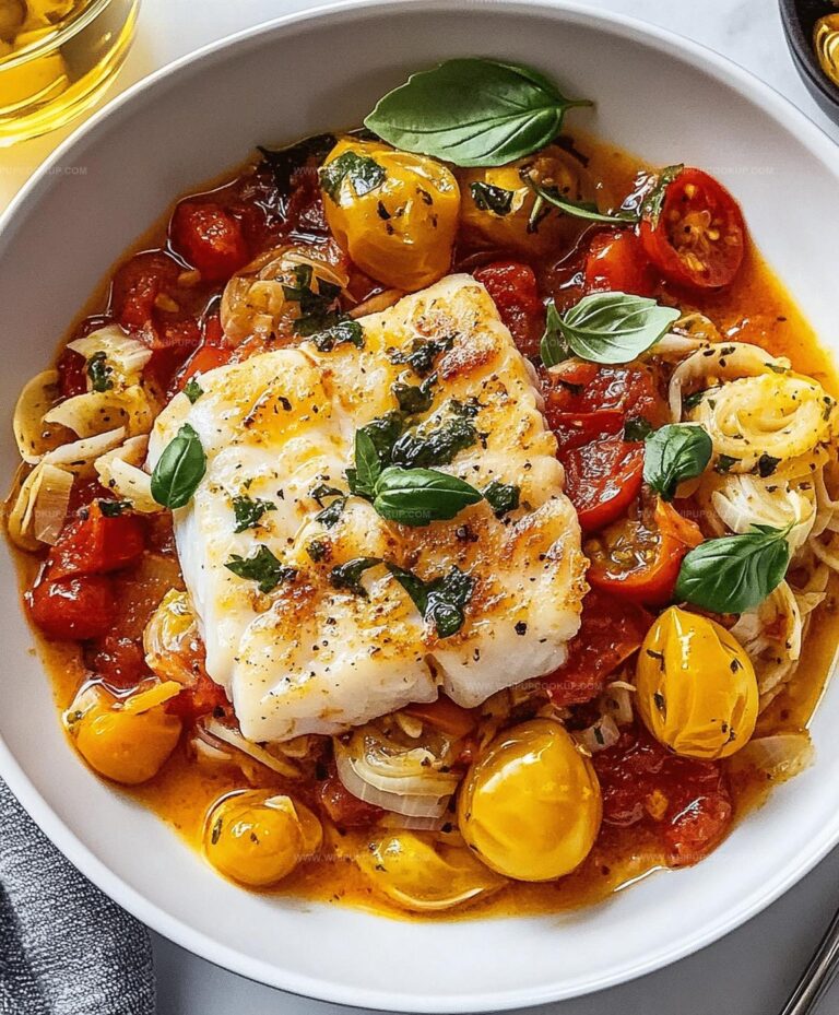Pan-seared Cod In White Wine Tomato Basil Sauce Recipe