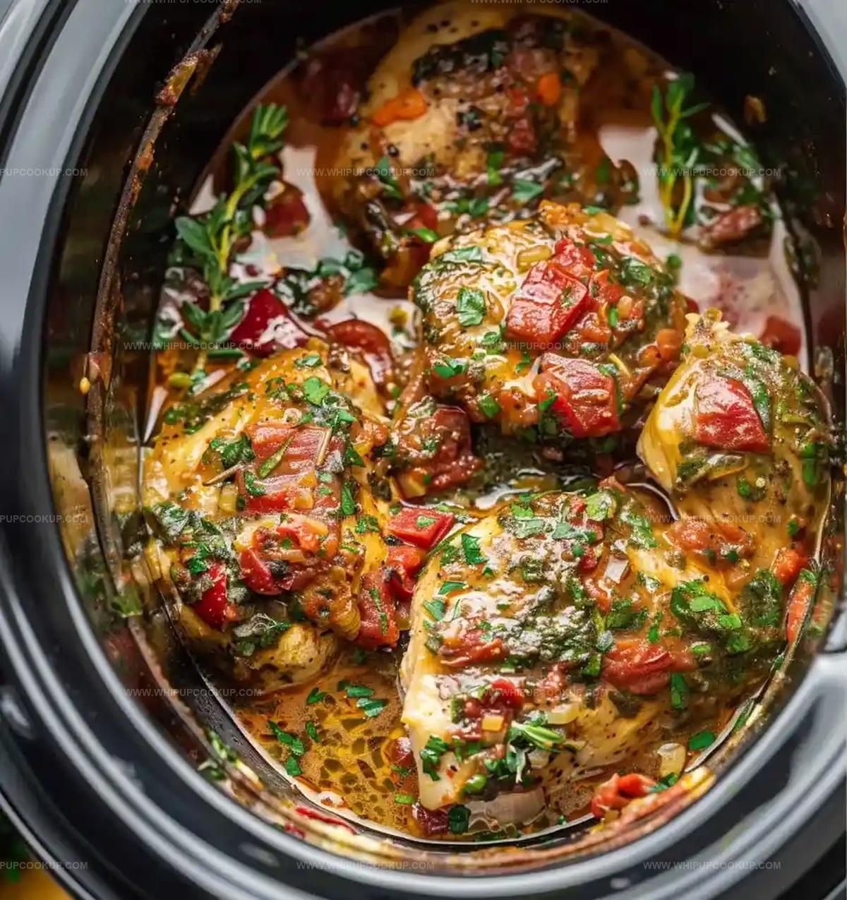 Slow Cooker Tuscan Chicken Thighs Recipe
