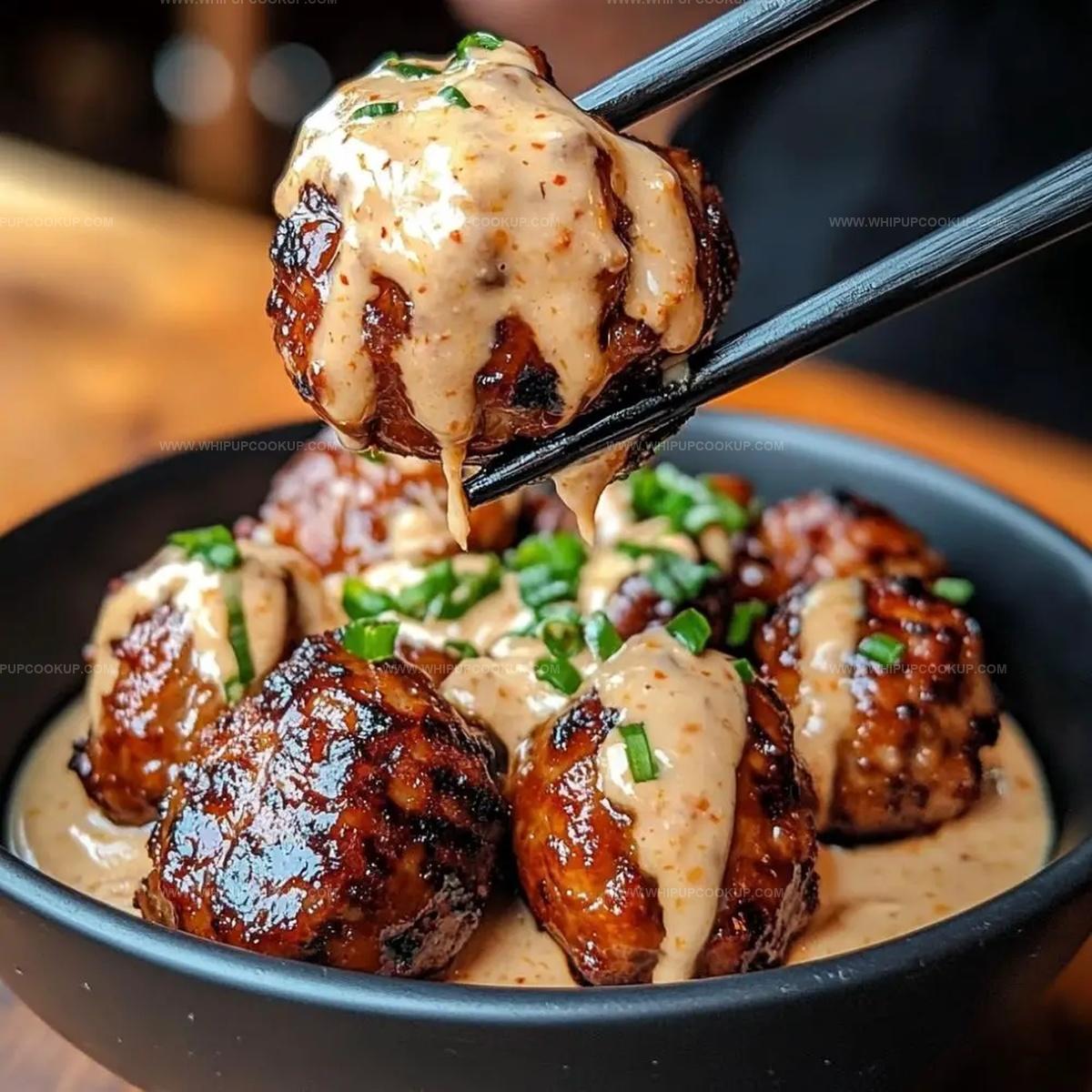 Korean BBQ Meatballs with Spicy Mayo Dip Recipe