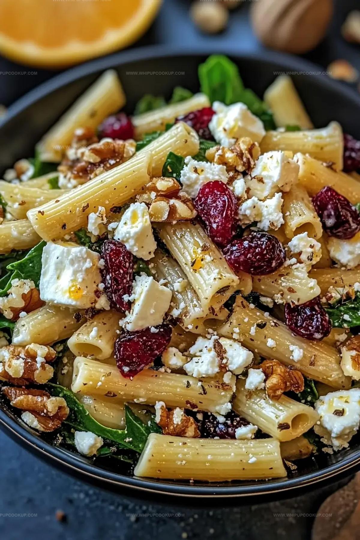 Feta & Cranberry Penne Salad with Orange Vinaigrette Recipe