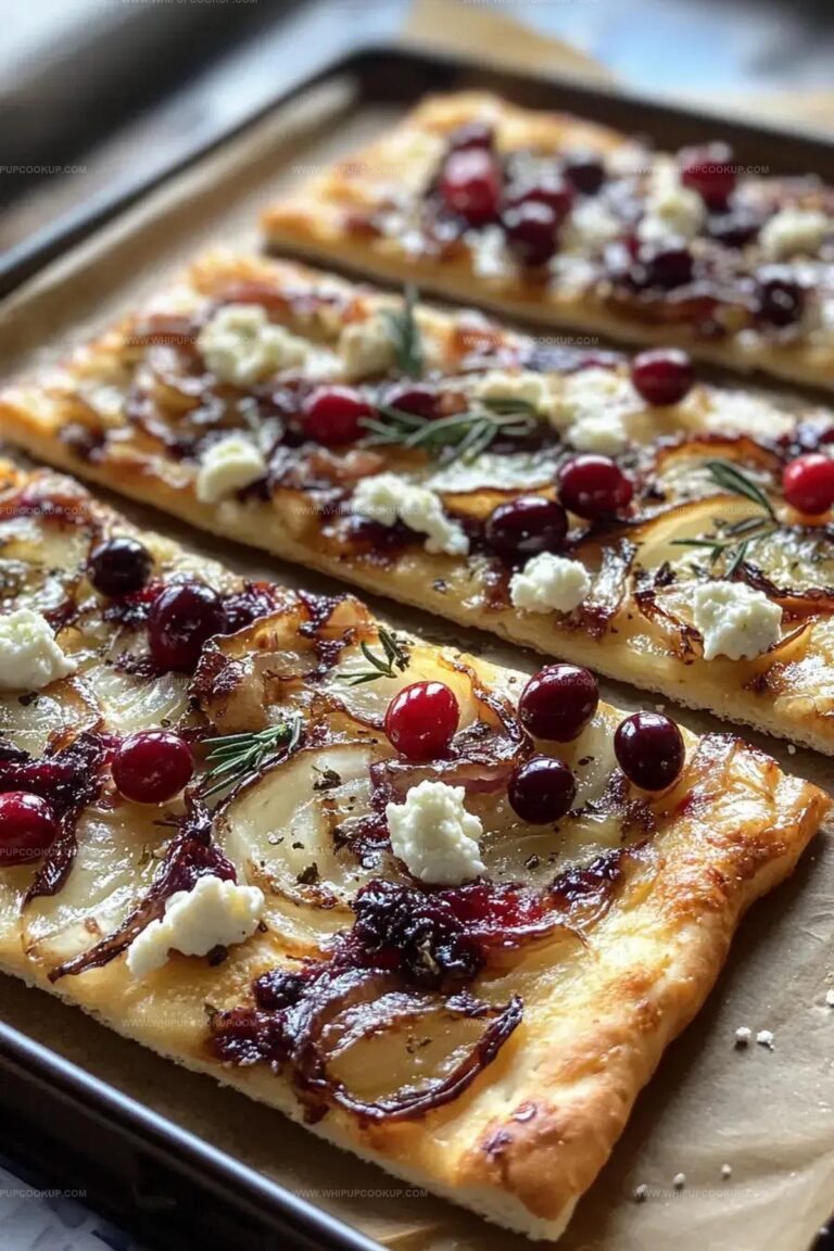 Rustic Cranberry, Caramelized Onion, And Goat Cheese Flatbread Recipe