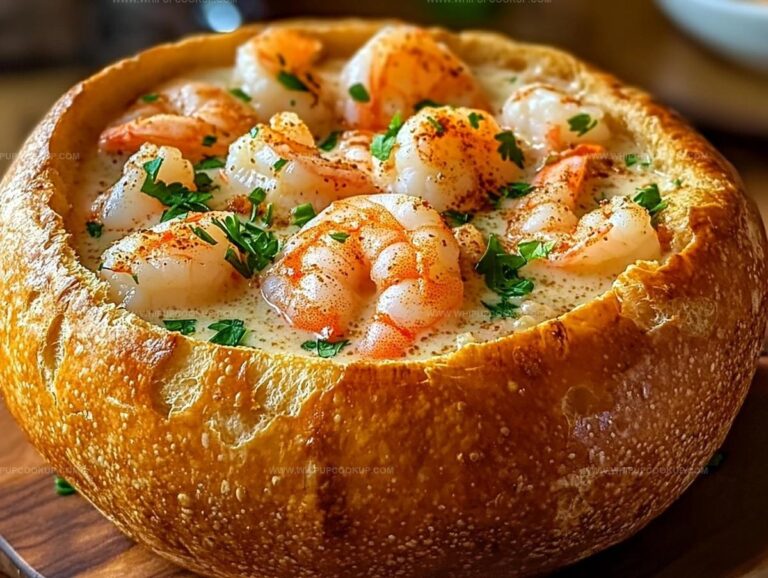 Stuffed Seafood Soup Bread Bowl Recipe