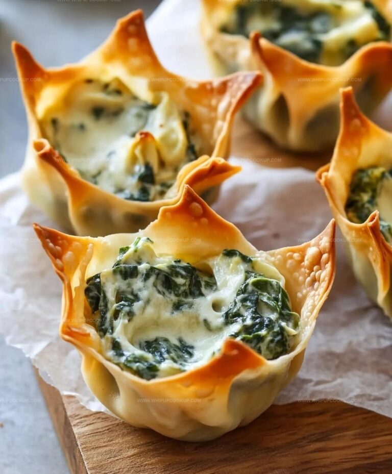 Spinach-Artichoke Dip Wonton Cups Recipe