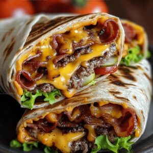Cheesy Bacon Burger Wraps Recipe