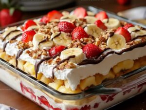 No-Bake Banana Split Cake Recipe