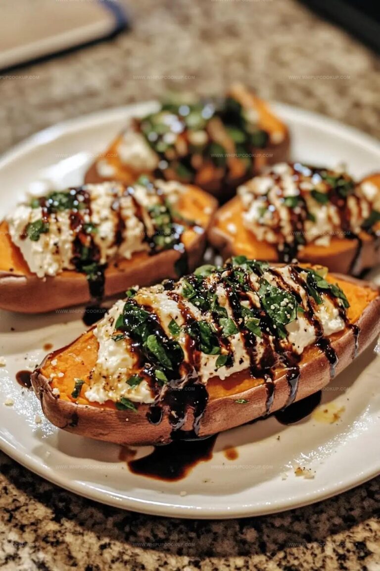 Creamy Ricotta & Spinach Stuffed Sweet Potatoes Recipe