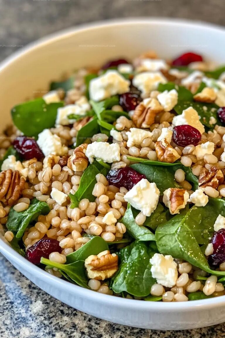 Feta & Cranberry Barley Salad with Lemon Vinaigrette Recipe