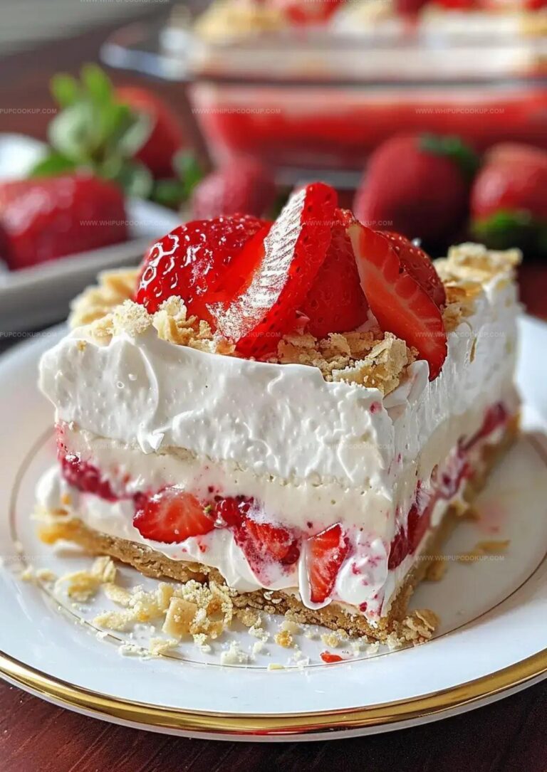 No-Bake Strawberry Cheesecake Lasagna Recipe