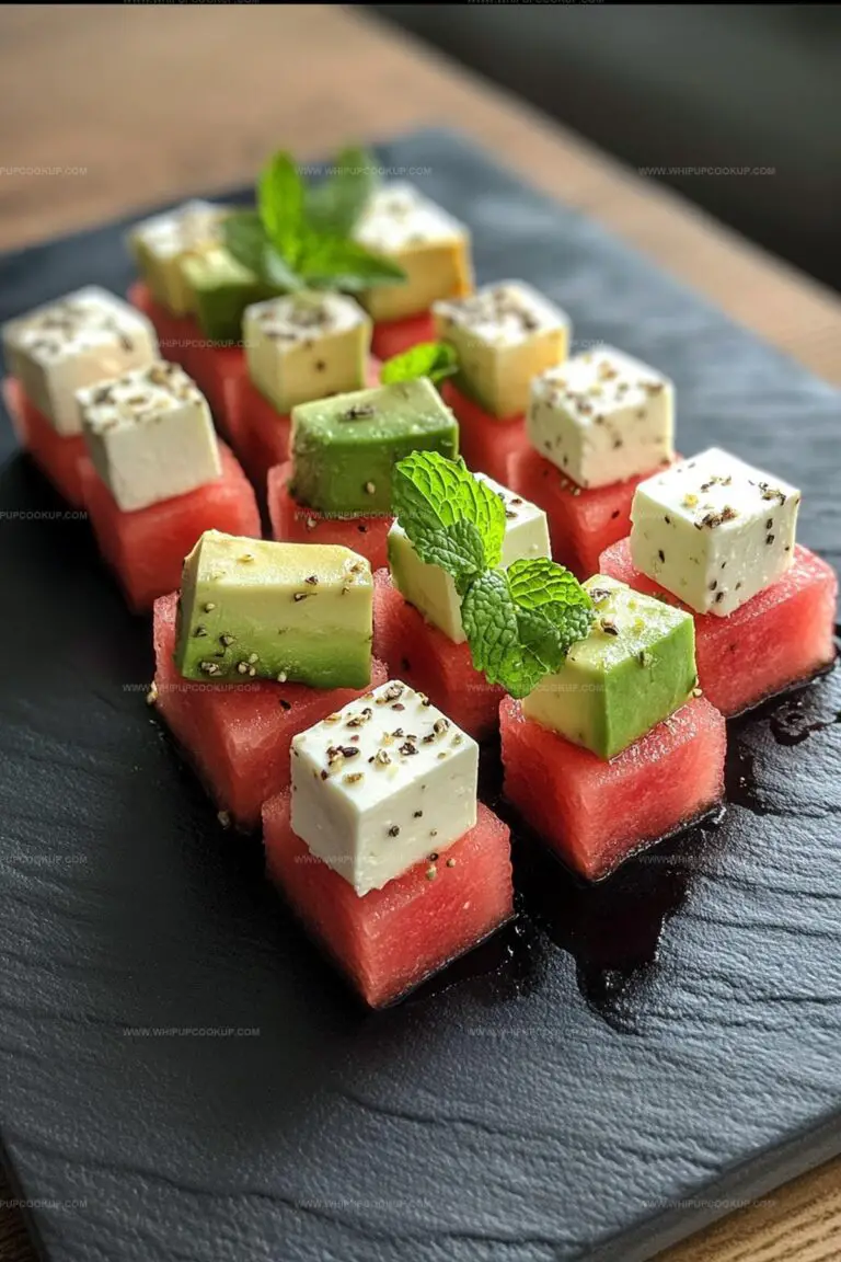 Christmas Watermelon Avocado and Feta Cubes Recipe