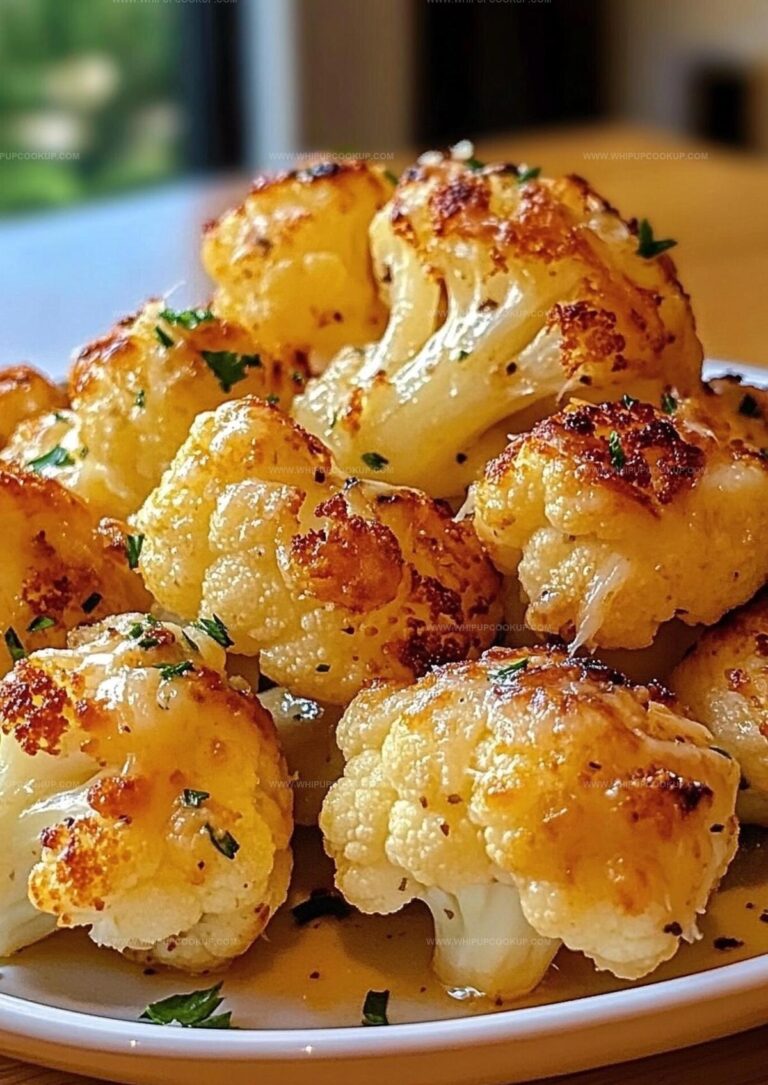 Cheesy Garlic Parmesan Cauliflower Recipe
