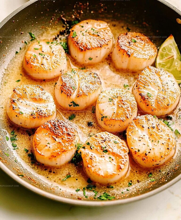 Buttery Garlic Seared Scallops Recipe