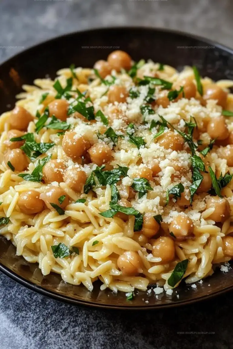 Creamy Lemon Ricotta Orzo with Garlic-Roasted Chickpeas Recipe