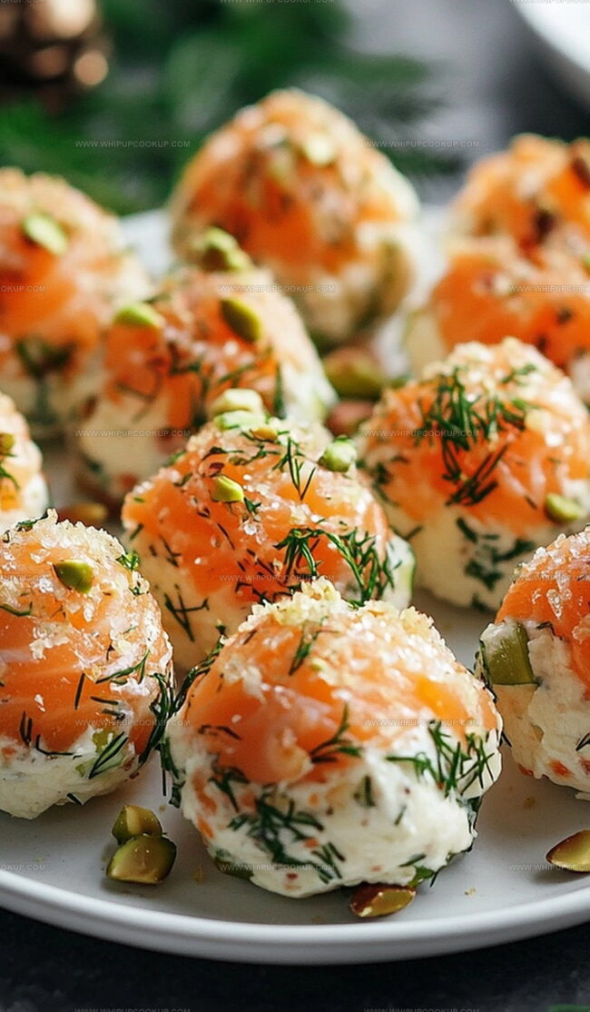 Cheese Ball Assembly for Christmas Salmon