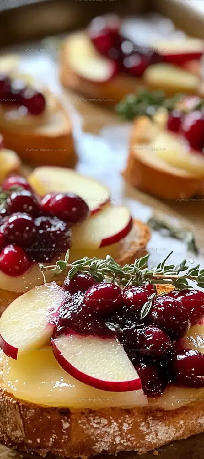 Crostini That Piles on Brie, Apple, and Cranberry Delight
