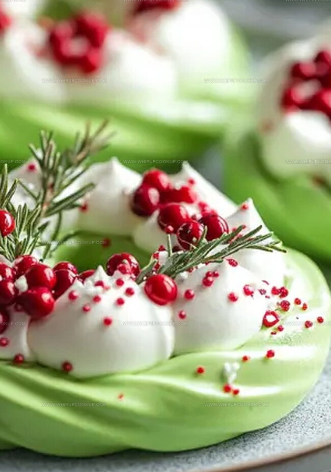 Whipping Up Christmas Wreath Meringues with Sweet Swirls