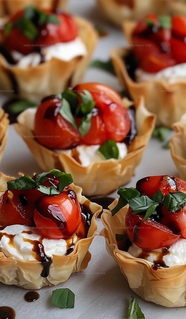 Appetizer Assembly for Christmas Bruschetta Cups