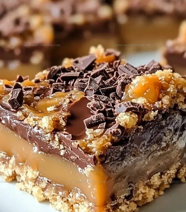 Caramel Chocolate Crunch Bars Easy Assembly