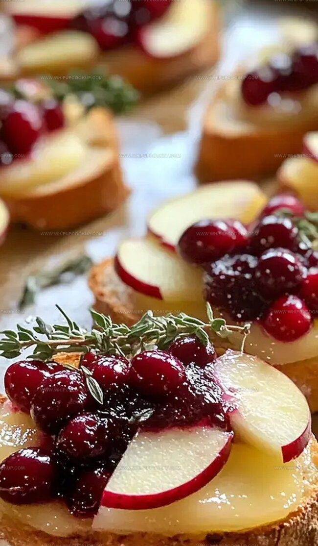How to Assemble Cranberry Apple Brie Crostini