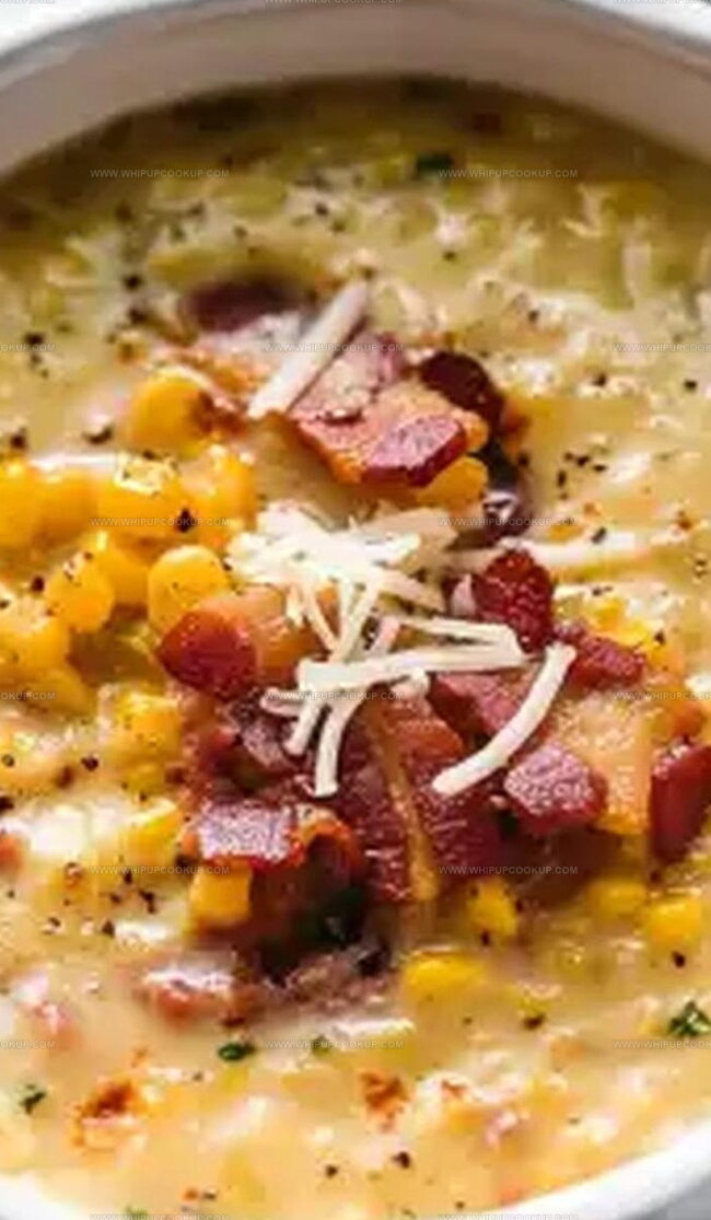 Simmering Cheddar Corn Chowder with Bacon and Comfort