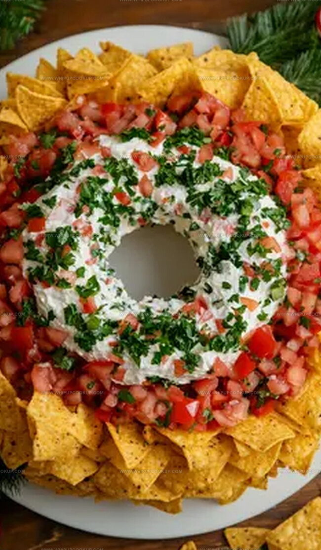 Christmas Taco Cheese Ball Wreath Instructions